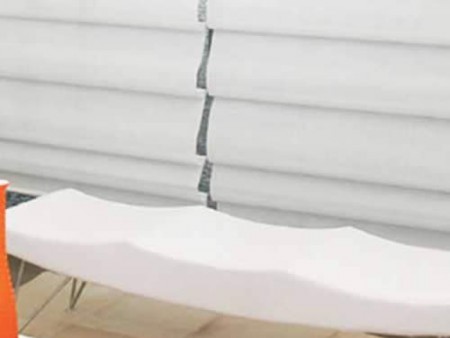 Cortina romana cascade, beleza e sofisticação.